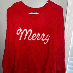 Red 'Merry' Sweater